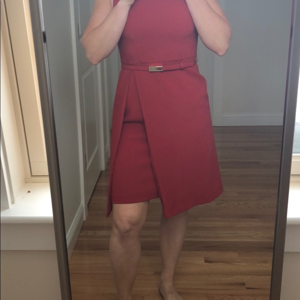 WHBM red dress with belt